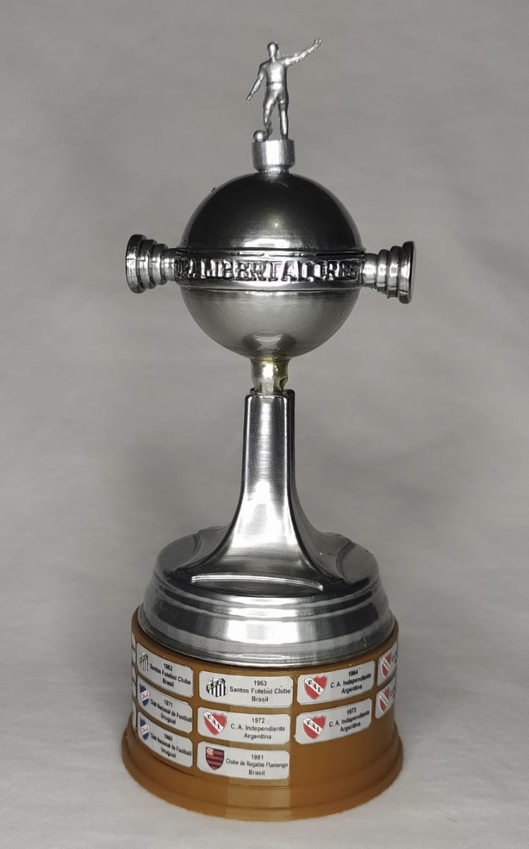 Miniatura taça (troféu) Copa Libertadores da América - 1981 - 13,4 cm por encomenda